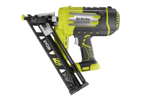Der 18 Volt-Akku-Nagler R15GN18 arbeitet mit patentierter AirStrike-Technologie und benötigt weder Druckluftschlauch noch Gaskartusche.