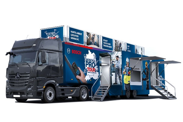 Elektrowerkzeuge, Messtechnik und Zubehör auf Tour: Startschuss für mobile Erlebniswelt von Bosch