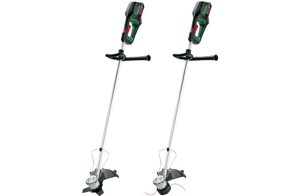 Der Akku-Freischneider AdvancedBrushCut 36V-23-750 mit lasergeschnittener Stahlklinge und für leichtere Arbeiten mit mitgelieferter Pro-Tap-Spule und Faden.