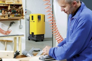 Mit einem Schallpegel von 69 dB (A) ist die ausgestellte Druckluftstation "SXS" ausgesprochen leise.