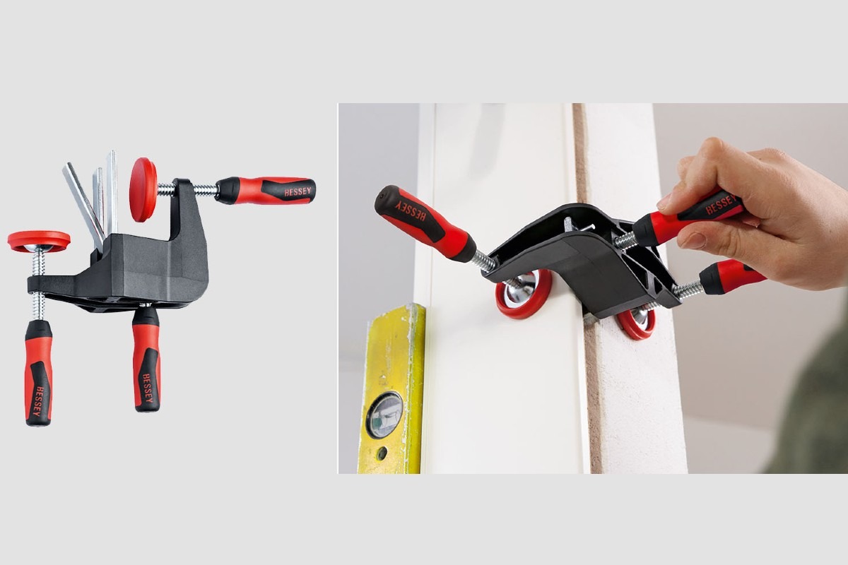 BESSEY Türfutter-Richtzwinge TFM: Sanftes Verschieben und präzise Ausrichtung des Türfutters bei optimaler Schonung der Oberflächen.