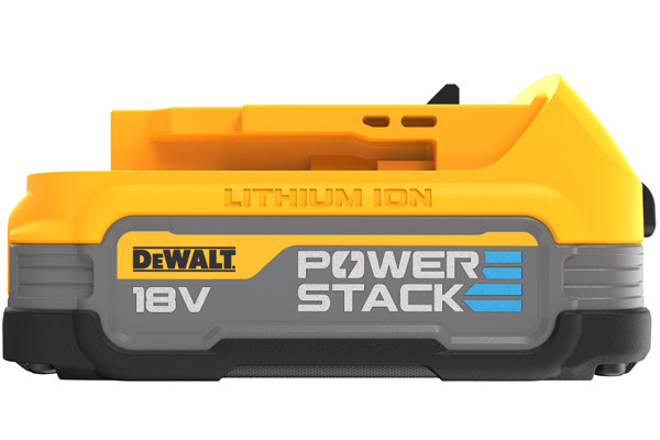 Der 18V-Kompakt-Akku mit 1,7 Ah ist der leichteste und gleichzeitig leistungsstärkste Kompakt-Akku von Dewalt.