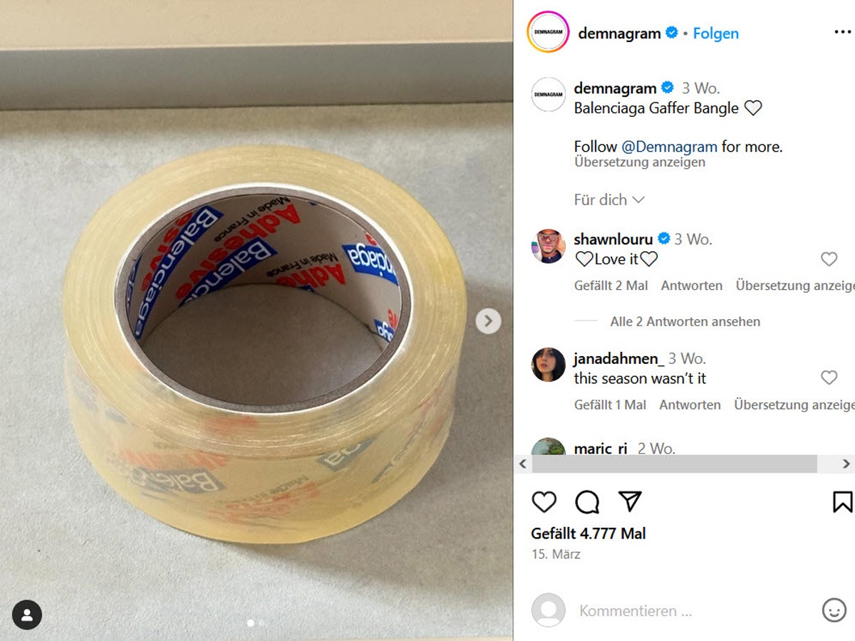 Heiß diskutiert auf Instagram & Co.: Der Gaffer Bangle von Balenciaga.