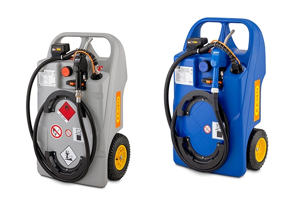 CEMO bringt zwei Trolleys, jeweils für Diesel oder AdBlue, mit CAS-Akkutechnologie auf den Markt.