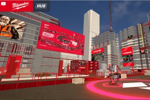 Setzt als virtuell begehbarer Erlebnisraum neue Maßstäbe in digitaler Konferenz- und Ausstellungstechnik – der Milwaukee-HUB zur Fachhändler-Konferenz 2021.