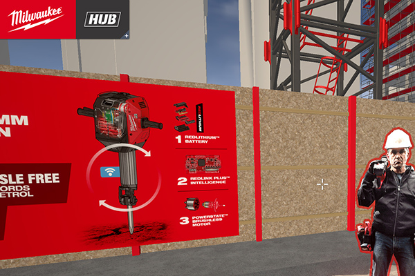 Anwender können im HUB über eine virtuelle Großbaustelle navigieren oder direkt über die Mediathek auf alle verfügbaren Informationen zugreifen.