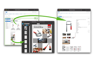 Bessey-Unterlagen in der OXOMI-Integration im Onlineshop von Heinrich Meier