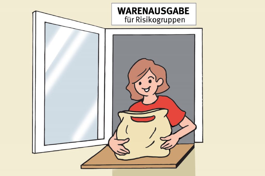 Warenausgabe für Risikogruppen
