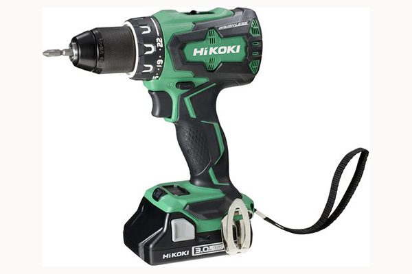 Hikoki 18 Volt Akkuschrauber DS18DBSL. Länge: 180 mm. Gewicht: 1,9 kg. Drehmoment weich/hart: 40 Nm/70 Nm.