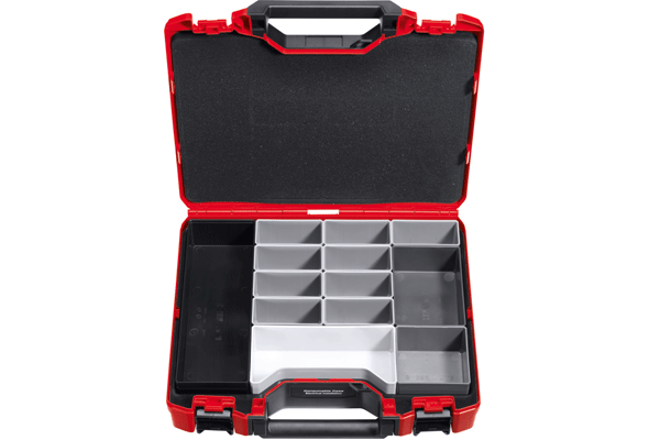 Es besteht die Möglichkeit, den Hilti-Koffer mit Inlay- Boxen zu bestücken