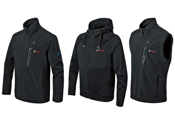 Bosch hat das Sortiment beheizbarer Arbeitskleidung auf Basis von Kundenbedürfnissen weiterentwickelt und bietet jetzt zusätzlich auch den Hoodie GHH 12+18V XA Professional sowie die Weste GHV 12+18V XA Professional an.