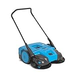 Steinbock Kehrmaschine Turbo Premium manuell | 2-fache Schmutzaufnahme | 77 cm Kehrbreite | 3.000 m²/h Kehrleistung | 50 l Behälter | Blau | nasse/trockene Oberflächen | Handkehrmaschine