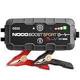 NOCO Boost Sport GB20 500A 12V UltraSafe Starthilfe Powerbank, Lithium-Starthilfebox, Kfz-Batterie-Booster und HD-Starthilfekabel für Benzinmotoren bis zu 4,0 Litern Hubraum