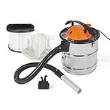 DELTAFOX Aschesauger Kaminsauger Staubsauger Aschefilter - 1200 Watt - 16 kPA Saugleistung - 18 l Edelstahltank - mit Faltenfilter und Vorfilter - für Grill Kamin Ofen