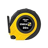 Stabila Kapselbandmaß LBM 2000 STEEL, 20 m, Stahl-Messband mit metrischer Skala und NYLON-WRAP-Ummantelung, Universalhaken, bruchsichere Kapsel, MID-Genauigkeit LBM2000 ST20 Schwarz Gelb