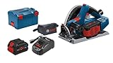 Bosch Professional 18V System Tauchsäge GKT 18V-52 GC (ink. Sägeblatt (Ø 140 mm, 140 x 1,8/1,3 x 20 mm, 42), 2x ProCORE 18V 5.5 Ah, GAL 1880 CV, Staubbeutel, L-BOXX 238) - Amazon Exclusive Set