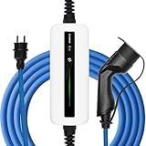 astoneves Typ 2 Ladekabel, Mobile EV Ladegerät Modus 2 10/16A Elektroauto Ladekabel mit Schuko Stecker für IEC 62196-2 Standard Elektrofahrzeug (6m Kabel, 220-240V, Max 3,6kW) (10/16A Display)