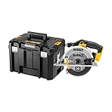 Dewalt 18 Volt Akku-Handkreissäge DCS391NT (760 Watt Abgabeleistung, Sägeblatt-ø: 165 x 20 mm , bis 50° Neigungsverstellung, 24-Zahn HM Sägeblatt, T STAK Box VI, Lieferung ohne Akku & Ladegerät)