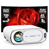 Beamer 4K【Auto-Objektivdeckel/Auto-Fokus】 Auto-6D Trapezkorrektur Beamer WiFi6 Bluetooth Jimveo 26000L 1080P Full HD Tragbare Projektor Outdoor 300" Display Heimkino Mit Netzwerkkabel-Schnittstelle