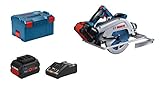 Bosch Professional 18V System BITURBO Akku Kreissäge GKS 18V-68 GC (kompatibel mit Führungsschienen, inkl. 2x ProCORE 8.0Ah Akku, Ladegerät, Connectivity-Modul, 1x Sägeblatt, Parallelanschlag, L-BOXX)