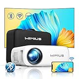 Full HD 1080P Beamer 4K Video 12000 Lumen 5G WiFi Bluetooth WiMiUS LED Heimkino Projektor 4P/4D Trapezkorrektur, 300'' Display, -50% Zoom, Kompatibel mit Fire Stick/Phone/Xbox/USB/PPT