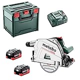 Metabo Akku-Tauchkreissäge KT 18 LTX 66 BL (601866660) 18V 2x LiHD; Ladegerät ASC 145; metaBOX 340, Art des Akkupacks: LiHD , Akkuspannung: 18 V, Akkukapazität: 2 x 5.5 Ah
