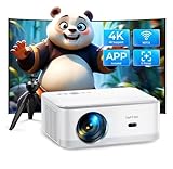 Beamer【Net-Flix Android TV】 25000Lumen, Beamer Native 1080P HD Support 4K, WIFI6 Bluetooth【Elektrischer Fokus & Auto Trapezkorrektur】 Android Beamer 4K Heimkino für iPhone/Android/Tablet mit Stativ
