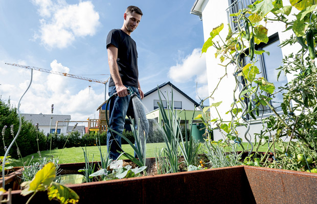 Trend in der Gartenbewässerung: Die Verwendung von Regenwasser.