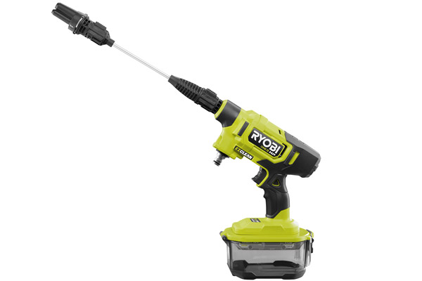 Der kompakte und einfach handhabbare 18 Volt-Akku-Mitteldruckreiniger RY18PWX41A arbeitet mit maximal 41 bar Wasserdruck.