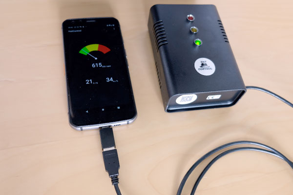 CO2-Ampel mit Smartphone Cat S62 Pro