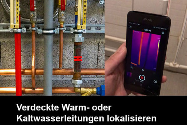 Versteckte Rohrleitungen lassen sich mit der Kamera aufspüren.