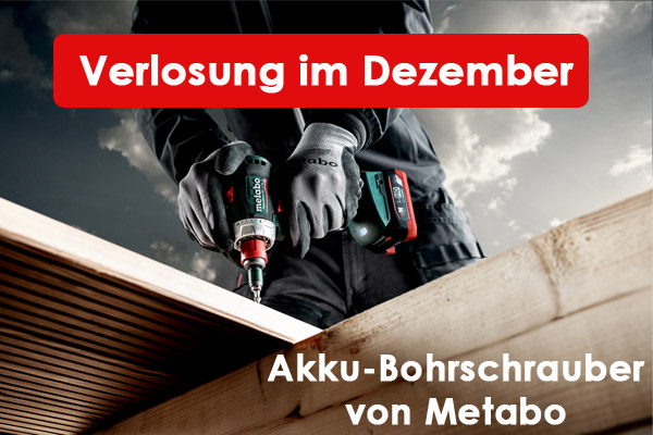 werkzeugforum.de Verlosung Dezember 2021 Akku-Bohrschrauber BS 12 BL Q Metabo